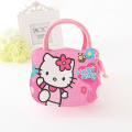 One piece lovely hello kitty PU Handbags, Girls Tote Bags With mint/ pink cartoon handbags for girls one piece retail wholesale